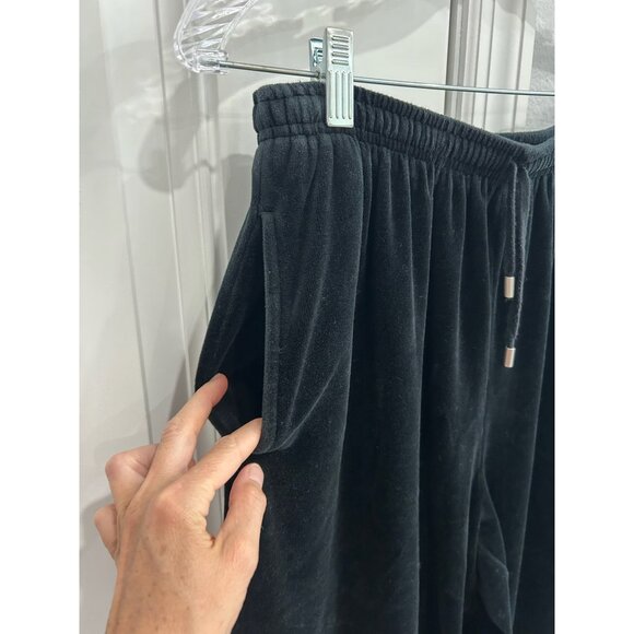 Bechamel Petites Velour Jogger Pants Black Sz Medium Lounge Relaxed Fit Active - Picture 4 of 9